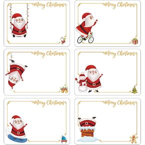 120pcs Christmas Labels Gift Tags Stickers Self Adhesive Labels for Presents Large Blank Christmas Name Tags for Gifts Santa