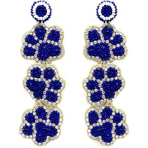 Beaded 3 Tier Paw Post Earrings Handmade Paw Earrings