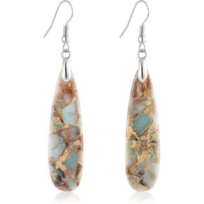 SELOVO Boho Stone Earrings for Women Trendy Teardrop Dangle Earrings Fishhook Drop Earrings