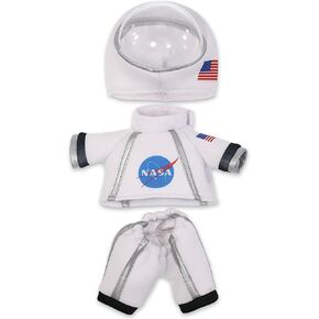 DolliBu Astronaut Dress Up Set for Teddy Bear Plush Toy - Astronaut Stuffed Animal Costume Outfit with Jacket, Helmet, and Pants, Create Cute NASA Space Toys for Kids With Clothes Dress Up Set - Small