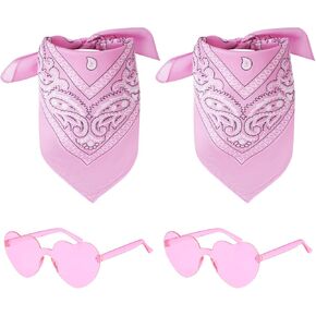 choyaxo Cowgirl Bandana and Heart Shaped Sunglasses