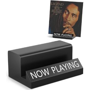 Now Playing Vinyl Record Stand, Solid Wood Vinyl Record Holder, Wooden Now Spinning Record Stand Racks, Album & LP Holders Display Shelf Gifts, Turntable Records Player Accessories for Record Lovers
