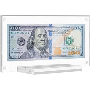 Dollar Bill Frame Acrylic Display Holder Money Frame for Collectors Dollar Case Currency Ticket Protector Paper Money Frame for Bill Collection (1 Pack)
