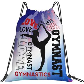 Gymnastics Drawstring Backpack Light Gym String Bag Pink Water Resistant Sackpack Sport Yoga Daypack For Womens Mens