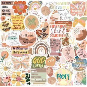 110pcs Prayer Board Bible Stickers, Inspirational Boho Christian Stickers, Prayer Board Supplies Kit Stickers for Water Bottles, Journal, Scrapbook, Bible Study Supplies, Christian Gifts for Kids