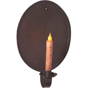 Irvin's Tinware, 212KB, Round Crimped Candle Tin Sconce, Rustic Country Home Decor