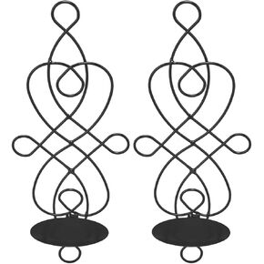 Hanging Wall Mounted Candle Sconces Holder 2 Sets Iron Wall Candle Sconce Holder Foldable Wall Candle Holder for Bedroom Dining Room (White)