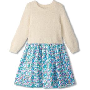 Hatley Girls' Cami Lace Fuzzy Mixed Sequin Skirt Dress (Toddler/Little Big Kid)