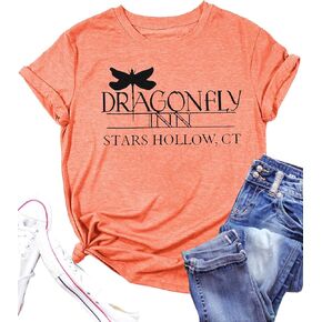 Dragonfly Inn Stars Hollow Shirt for Women Gilmore Dragonfly T-Shirt Funny Graphic Printed Short Sleeve Tee Tops in Kuwait