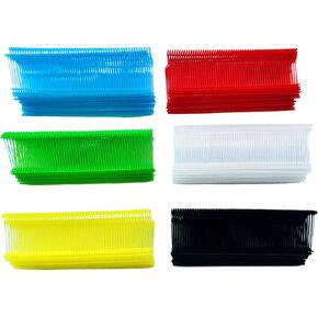 3000Pcs Six Colors Standard Tagging Gun Fasteners Garment Clothing Price Tag Label Barbs 1 Inch 500 Each of Clear Green Blue Yellow Red Black 3000 Total