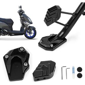 Motorcycle Kickstand Foot Side Stand Extension Pad, motorcycle stand pad With hexagonal wrench, Aluminum Alloy Motorcycle Kickstand Pad, motorcycle stand foot extension accessories (Black)