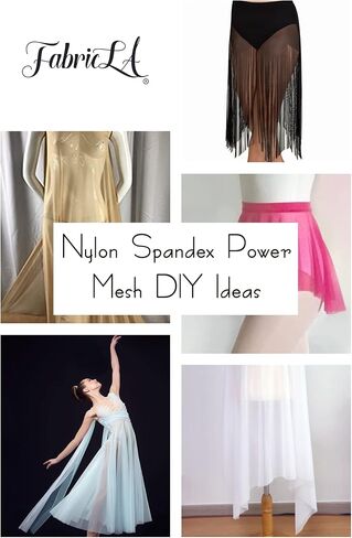 Power Mesh Fabric | 4-Way Stretch Nylon Mesh Fabric | Lightweight Sheer Nylon Spandex Stretch Mesh Netting | 1 Yard Mesh | 60" inch Wide | Black in Kuwait