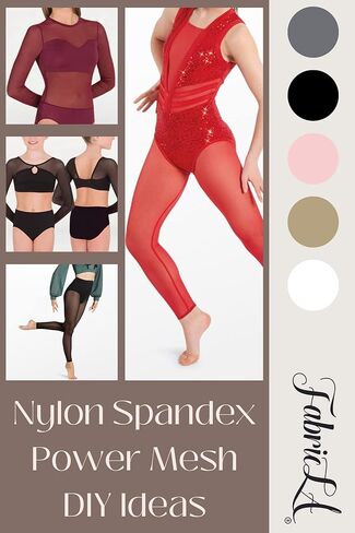 Power Mesh Fabric | 4-Way Stretch Nylon Mesh Fabric | Lightweight Sheer Nylon Spandex Stretch Mesh Netting | 1 Yard Mesh | 60" inch Wide | Black in Kuwait