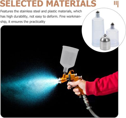 Luxshiny 3pcs Airbrush Replacement Pot Dispenser Clear Container Carafe Nail Airbrush Bottle Airbrush Paint Bottles Clear Airbrush Bottles Portion Bottle Professional Paint Cup in Kuwait