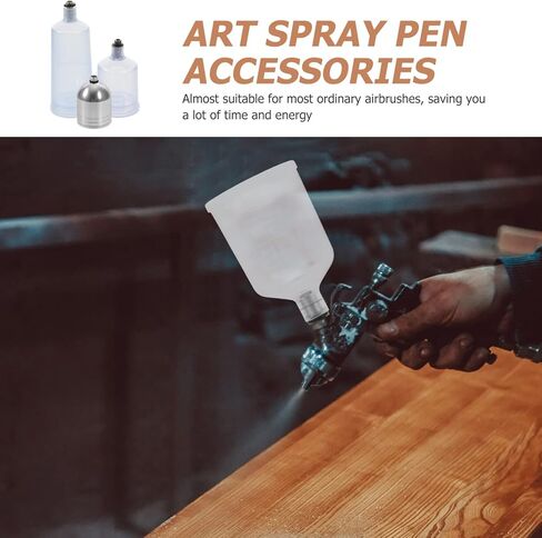 Luxshiny 3pcs Airbrush Replacement Pot Dispenser Clear Container Carafe Nail Airbrush Bottle Airbrush Paint Bottles Clear Airbrush Bottles Portion Bottle Professional Paint Cup in Kuwait