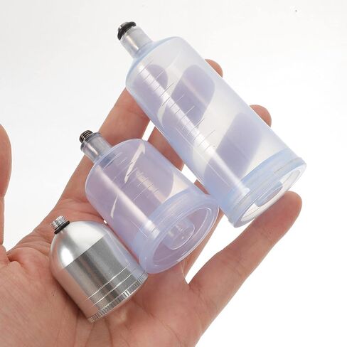 Luxshiny 3pcs Airbrush Replacement Pot Dispenser Clear Container Carafe Nail Airbrush Bottle Airbrush Paint Bottles Clear Airbrush Bottles Portion Bottle Professional Paint Cup in Kuwait