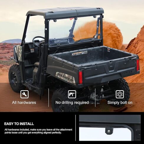 KIWI MASTER زجاج خلفي خلفي عالي التحمل متوافق مع 2015-2024 Polaris Ranger متوسطة الحجم 570/SP 570/ملحقات الطاقم، 2017-2022 Ranger متوسط ​​الحجم 500 مقاوم للخدش in Kuwait