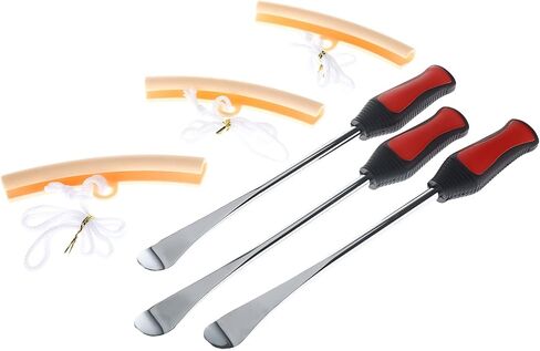 مجموعة أدوات حديدية لملاعق الإطارات مقاس 11.5 بوصة، طقم تغيير إطارات الدراجة النارية لجزازة العشب، 3 قطع ملاعق فولاذية، 3 قطع واقيات حافة، 1 قطعة أداة صمام، 6 قطع قلوب صمام، 10 قطع أغطية صمامات in Kuwait