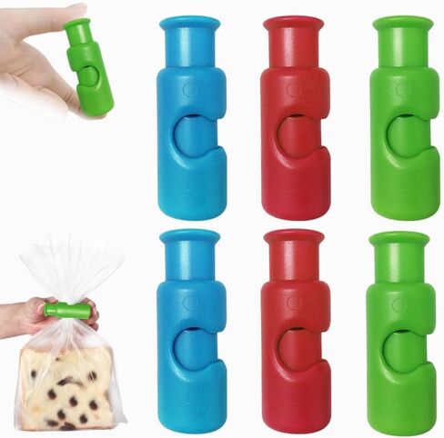 Bag Clips, Snack Bread Closure Clip,2024 New Squeeze and Lock Bread Bag Clips,Plastic Bag Clip, Food Clips for Bags, Bread Clips,Easy to Use Bread Bag Clips,Storage Clips(Green,6pcs) in Saudi Arabia