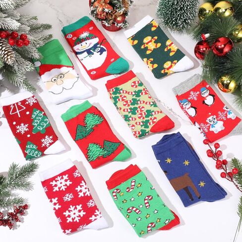 Liitrsh 150 Pairs Christmas Socks Bulk Gifts For Women Adults Unisex, Holiday Funny Colorful Warm Soft Socks Xmas Winter Small Gift for Employee Coworkers Family, 50 Christmas Patterns in Kuwait