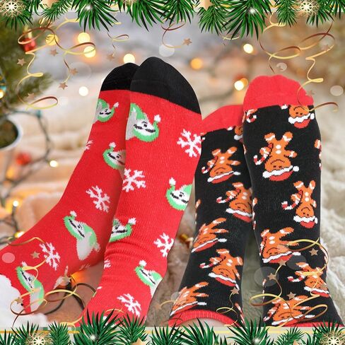 Liitrsh 150 Pairs Christmas Socks Bulk Gifts For Women Adults Unisex, Holiday Funny Colorful Warm Soft Socks Xmas Winter Small Gift for Employee Coworkers Family, 50 Christmas Patterns in Kuwait