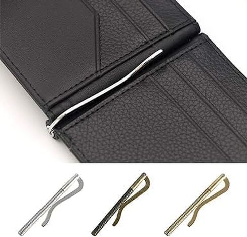 Black Metal Bifold Money Clip Bar Wallet Replace Parts Spring Clamp Cash Holder, Wallets, Card Cases and Money Organizers, Men's Money Clips in Saudi Arabia