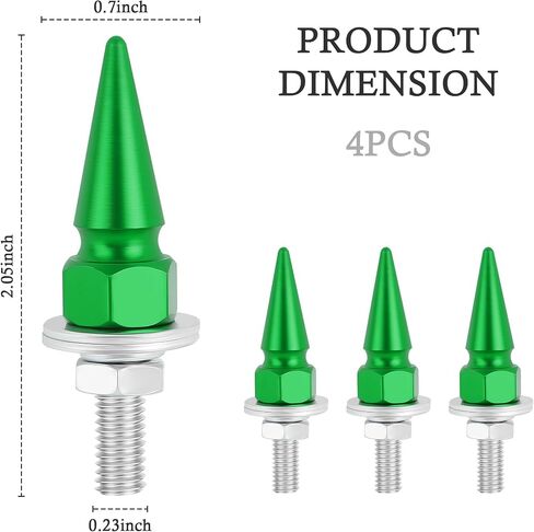 4PCS Spikes License Plate Screws for Car,Personalized License Plate Bolts and Nuts as Car Decor,Universal Licence Plate Screw Set Car Accessories Fit for Cars Motorcycles SUVs (Black) in Kuwait