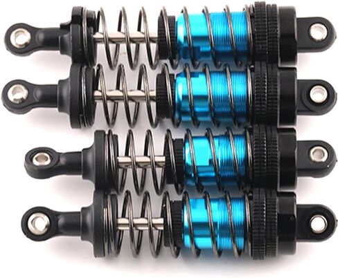 66mm Shocks Oil Shock Absorber RC Shock Absorber Damper Set for 1/12 1/14 1/16 Scale RC Cars WLtoys 144001, 124019, 124018, MJX, SCY and HBX - 4Pcs 66mm Shocks (Black Red) in Kuwait
