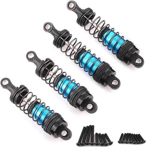 66mm Shocks Oil Shock Absorber RC Shock Absorber Damper Set for 1/12 1/14 1/16 Scale RC Cars WLtoys 144001, 124019, 124018, MJX, SCY and HBX - 4Pcs 66mm Shocks (Black Red) in Kuwait