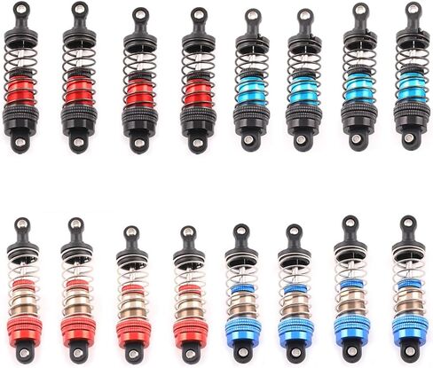 66mm Shocks Oil Shock Absorber RC Shock Absorber Damper Set for 1/12 1/14 1/16 Scale RC Cars WLtoys 144001, 124019, 124018, MJX, SCY and HBX - 4Pcs 66mm Shocks (Black Red) in Kuwait