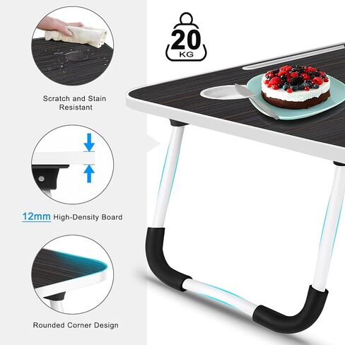 Foldable Lap Desk for Laptop, 23.62Inch Laptop Lap Desk with Computer & Phone Stands, Ergonomic Laptop Stand, Portable Laptop Tray for Working, Studying, Writing, Black Sponge Leg with Drawer in Saudi Arabia