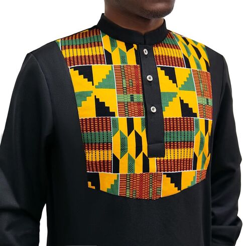 بدلة أفريقية للرجال Dashiki Kente قميص سروال 2 قطعة مجموعة ملابس ملابس ملابس الزفاف النيجيرية in Kuwait