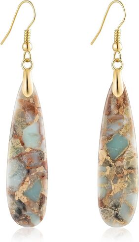 SELOVO Boho Stone Earrings for Women Trendy Teardrop Dangle Earrings Fishhook Drop Earrings in Saudi Arabia