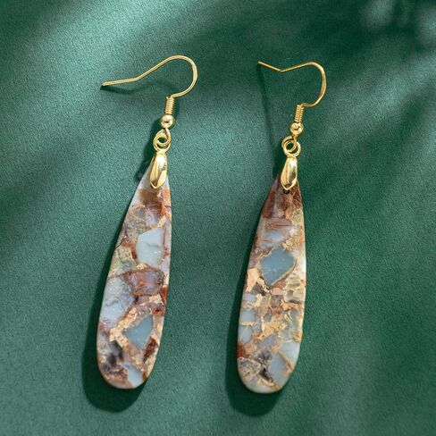 SELOVO Boho Stone Earrings for Women Trendy Teardrop Dangle Earrings Fishhook Drop Earrings in Saudi Arabia