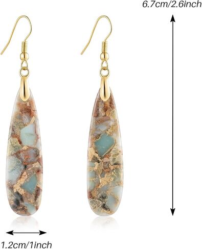 SELOVO Boho Stone Earrings for Women Trendy Teardrop Dangle Earrings Fishhook Drop Earrings in Saudi Arabia
