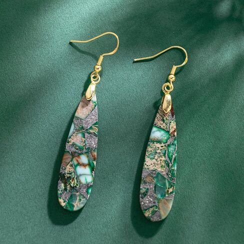 SELOVO Boho Stone Earrings for Women Trendy Teardrop Dangle Earrings Fishhook Drop Earrings in Saudi Arabia