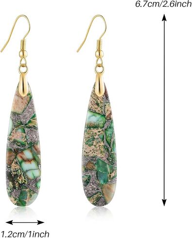 SELOVO Boho Stone Earrings for Women Trendy Teardrop Dangle Earrings Fishhook Drop Earrings in Saudi Arabia