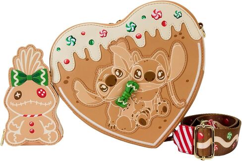 Loungefly Disney Lilo & Stitch Angel and Stitch Gingerbread Heart Crossbody Bag in Saudi Arabia
