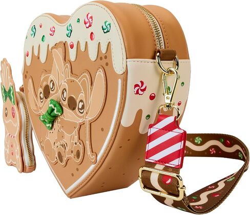 Loungefly Disney Lilo & Stitch Angel and Stitch Gingerbread Heart Crossbody Bag in Saudi Arabia