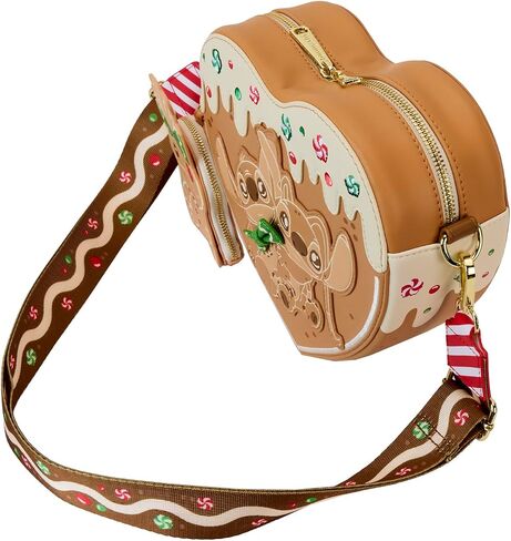 Loungefly Disney Lilo & Stitch Angel and Stitch Gingerbread Heart Crossbody Bag in Saudi Arabia