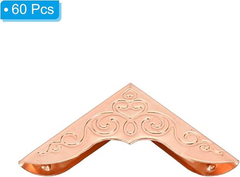 PATIKIL 23mm Metal Book Corners, 60pcs Photo Corners Book Corners Protector Retro Metal Decorative for Crafting Scrapbook Photo Album Book Binding, Gold Tone in Saudi Arabia