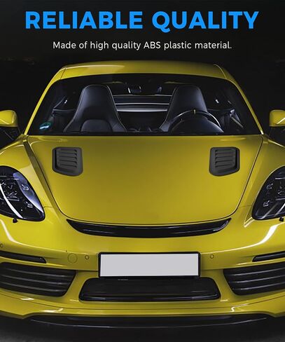 2PCS Car Hood Vent Trim,Car Accessories Bonnet Vent Hood Air Intake Trim Cover,Car Engine Vent Hood,Car Exterior Parts,Hood Air Vents for Car Hood Scoop,for Car Modification (Black) in Saudi Arabia