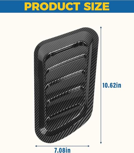 2PCS Car Hood Vent Trim,Car Accessories Bonnet Vent Hood Air Intake Trim Cover,Car Engine Vent Hood,Car Exterior Parts,Hood Air Vents for Car Hood Scoop,for Car Modification (Black) in Saudi Arabia