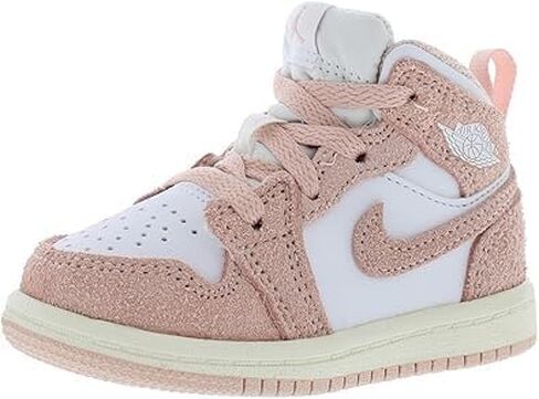 حذاء جوردن 1 ميد إس إي للرضع/الأطفال الصغار (FN7537-161، أبيض/وردي ليجيند-SAIL) مقاس 3 in Kuwait