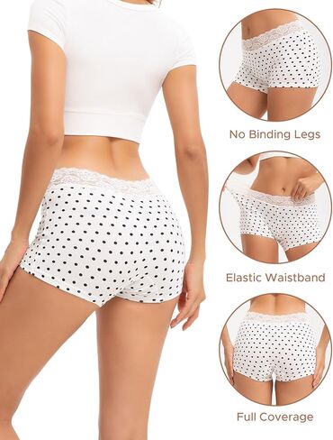 INNERSY Women's Lace Boyshorts Underwear Cotton Soft Panties Boxer Briefs 3 Pack in Kuwait