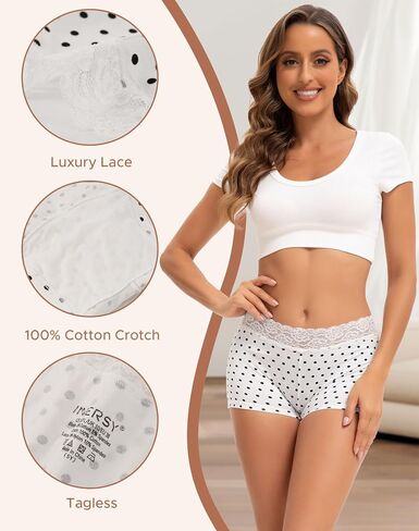 INNERSY Women's Lace Boyshorts Underwear Cotton Soft Panties Boxer Briefs 3 Pack in Kuwait