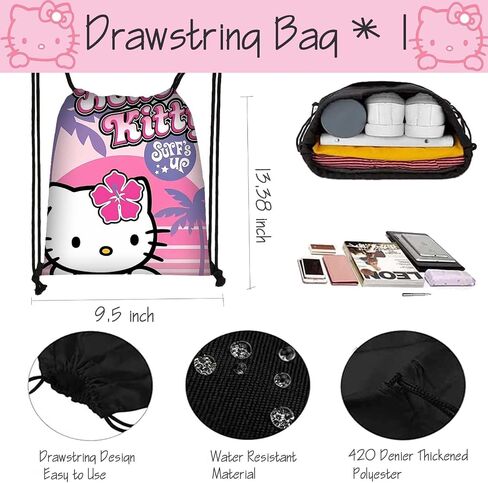 kawaii مرحبا الوردي كيتي البضائع هدية مجموعة للفتيات، لطيف كيتي القط الملحقات الرباط حقيبة، محفظة، سلسلة المفاتيح الحبل، حامل بطاقة شارة، دبابيس زر، قلادة صديق، سوار، ملصقات in Saudi Arabia