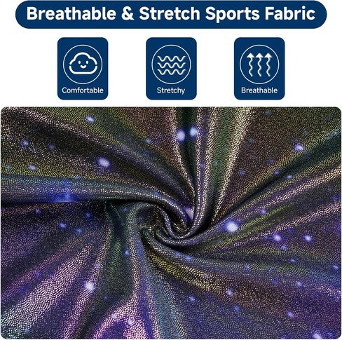 JiAmy Gymnastics Leotards for Girls Cross Back, Long Sleeve Sparkly Dance Biketards with Shorts Ballet Outfit for 3-12 Years in Saudi Arabia