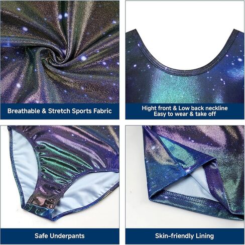 JiAmy Gymnastics Leotards for Girls Cross Back, Long Sleeve Sparkly Dance Biketards with Shorts Ballet Outfit for 3-12 Years in Saudi Arabia