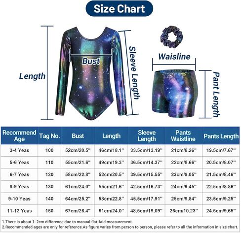 JiAmy Gymnastics Leotards for Girls Cross Back, Long Sleeve Sparkly Dance Biketards with Shorts Ballet Outfit for 3-12 Years in Saudi Arabia
